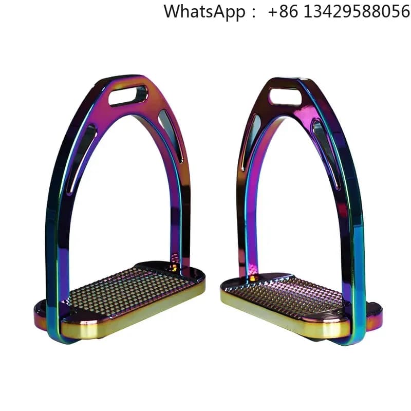 Metal Horse Riding Stirrups with Rubber Pad for Safety Knee Ankle Protection and Saddle Pain Stress Relief - Durable Equipments