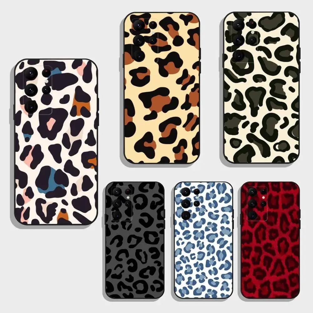 Animal leopard print Phone Case For Samsung S26,S25,S24,S23,S22,S21,S20,Plus,Fe,Lite,Others Black Cover