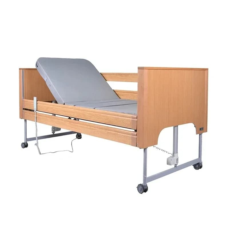 The elderly solid wood bed single bed wooden height adjustable bed