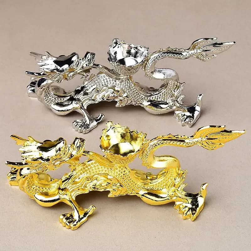 Metal Silver Dragon Ornament Crystal Ball Base Desktop Ornament Handicrafts Crystal Ball Holder Display Stand Home Decoration