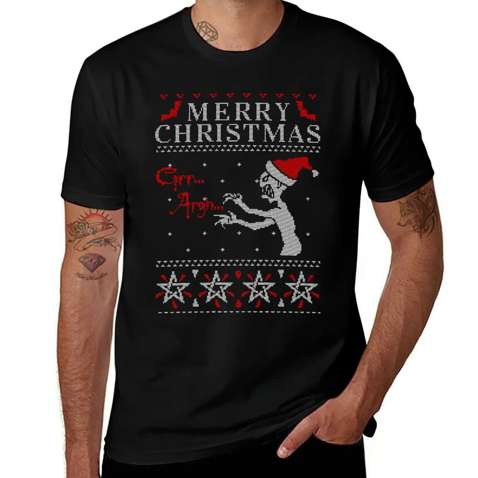 Buffy Vampire Slayer Christmas Ugly Sweater T-Shirt men t shirt cotton 100% mens graphic t shirts
