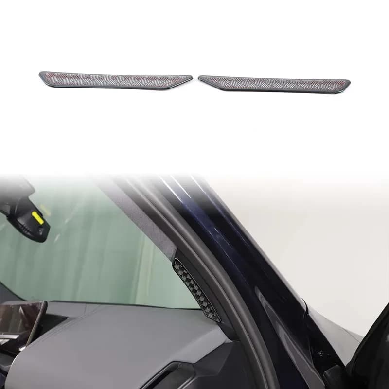 2Pcs stainless steel black  For BMW X3 G45 2025+ Car front A-pillar air outlet mask decorative sticker car interior accessories