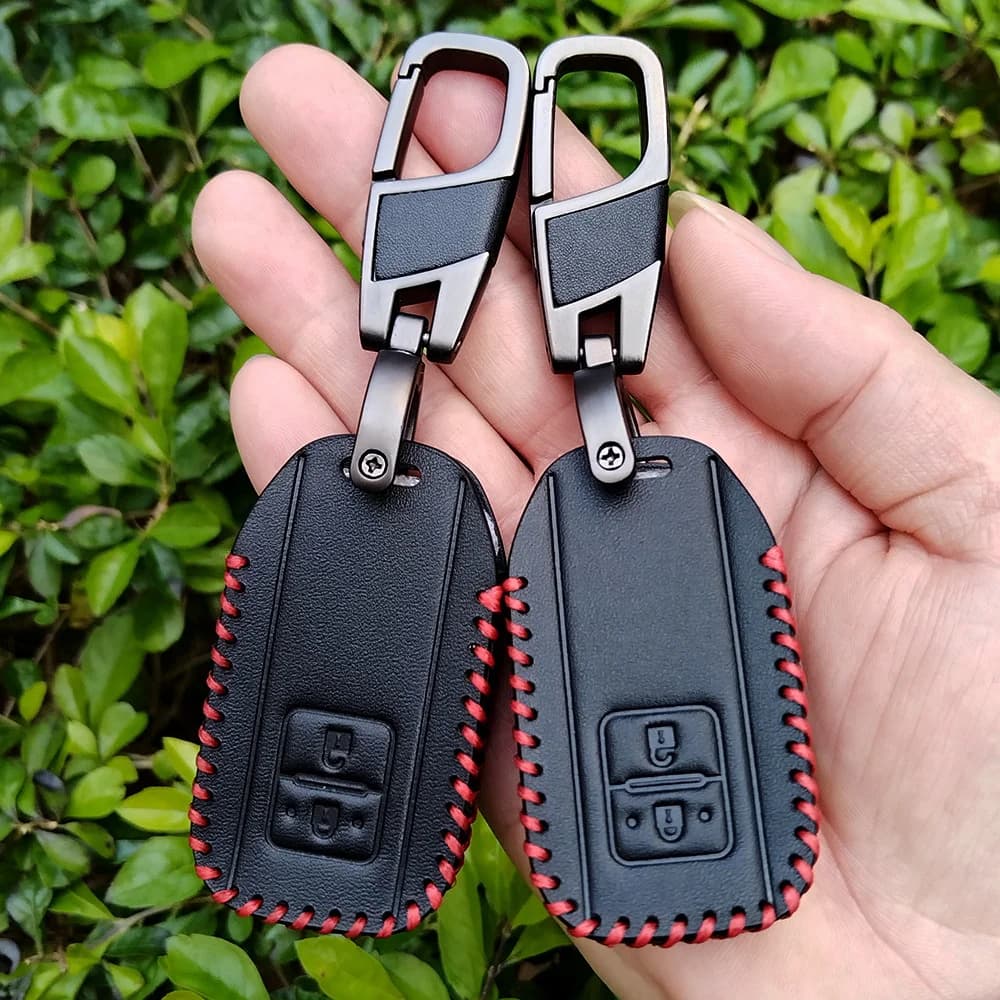 Leather Key Case Cover for Suzuki Swift 2017 2018 Keyless Fob Shell Skin Keyring Key Chain Holder Protector Accessories Shell