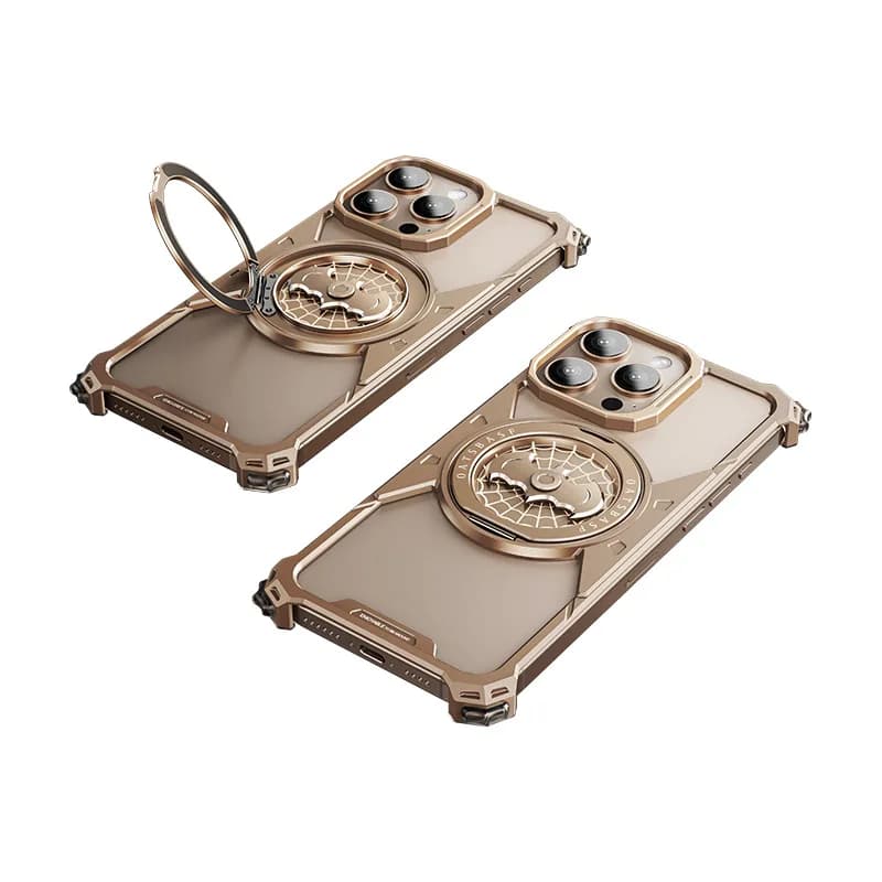 Metal bare frame bat shell 360 ° rotating magnetic ring bracket, fingertip gyro mobile phone case