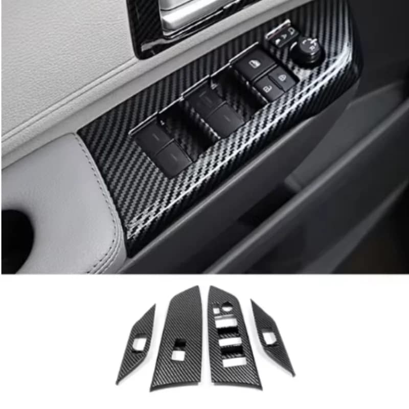 LHD ABS Carbon wood Car Door Window glass Lift Control Switch Panel Cover Trim For Toyota SIENNA 2022 -2024 Accessories