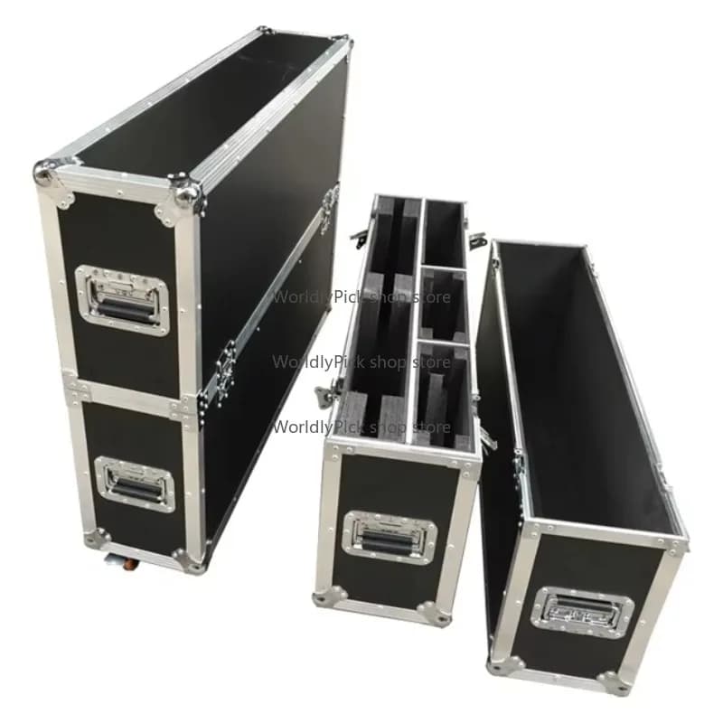 Customized Triple Plasma LCD TV Case Aluminum Flight Case with Wheels for 42" 43" 46" 50" 55" 60" 65" 70" 3D Twin TVs