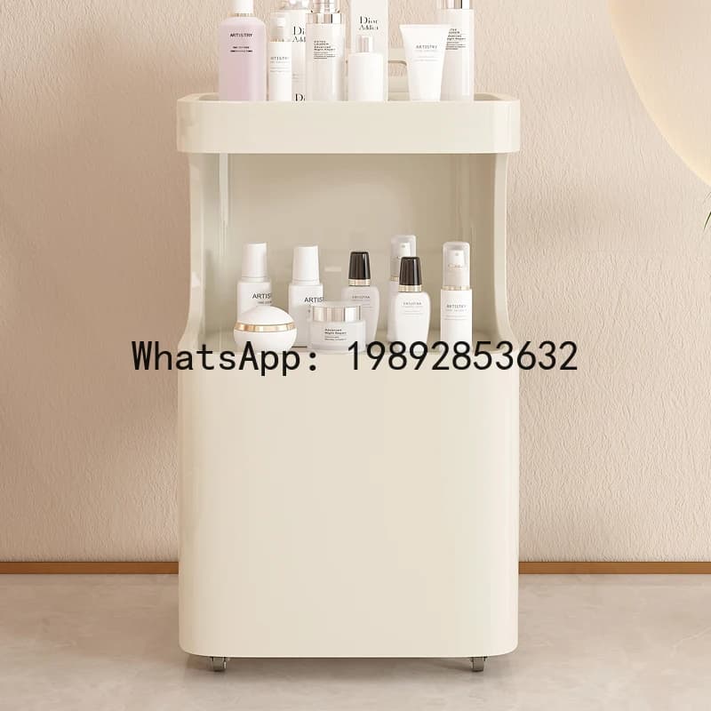 XL Beauty Trolley for Beauty Salon, High-End Solid Wood Integrated Tool Cart, Tattoo Storage Rack