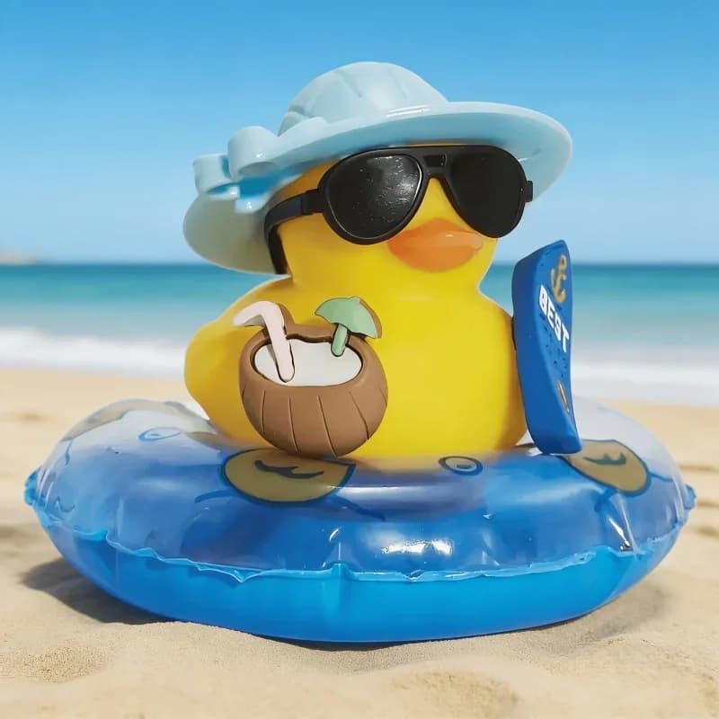 1pc Car Dashboard Ornaments Summer Yellow Duck Coconut Skateboard Hat Rubber Squeeze Duck Cute Car Decoration for BMW KIA Audi