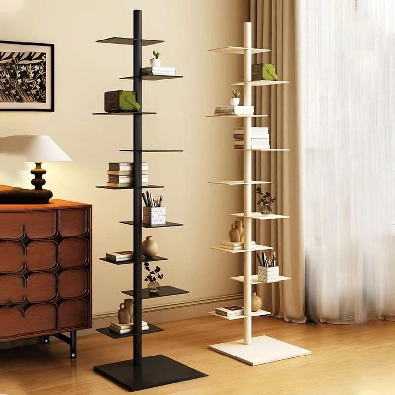 Creative rotating invisible simple storage living room study multi-layer wrought iron home corner rack