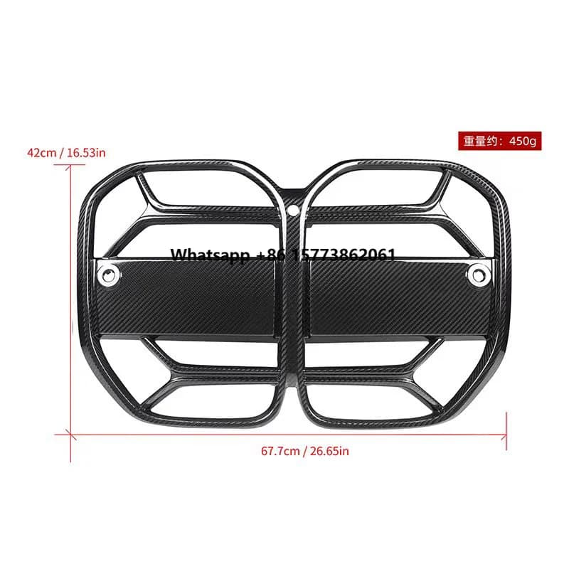 CSL Style Gloss Dry Carbon Fiber Car Accessories Front Grille for  4 Series G22 G23 Coupe 2021+ Carbon Grille