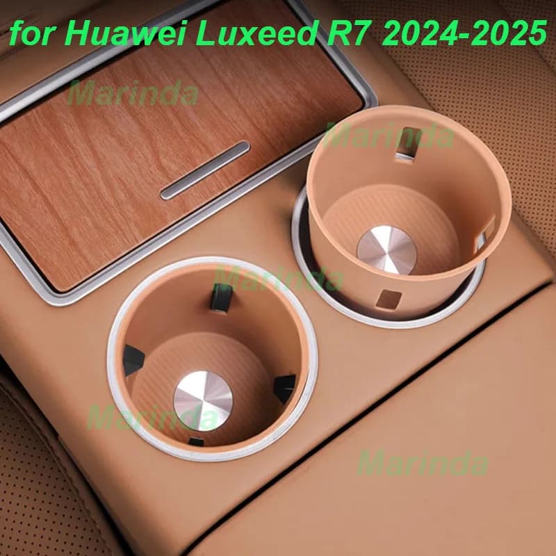 Car Central Console Cup Storage Box for Huawei Luxeed R7 2024-2025 Cup Holder Anti-Slip Silicone Pad Interior Accessories