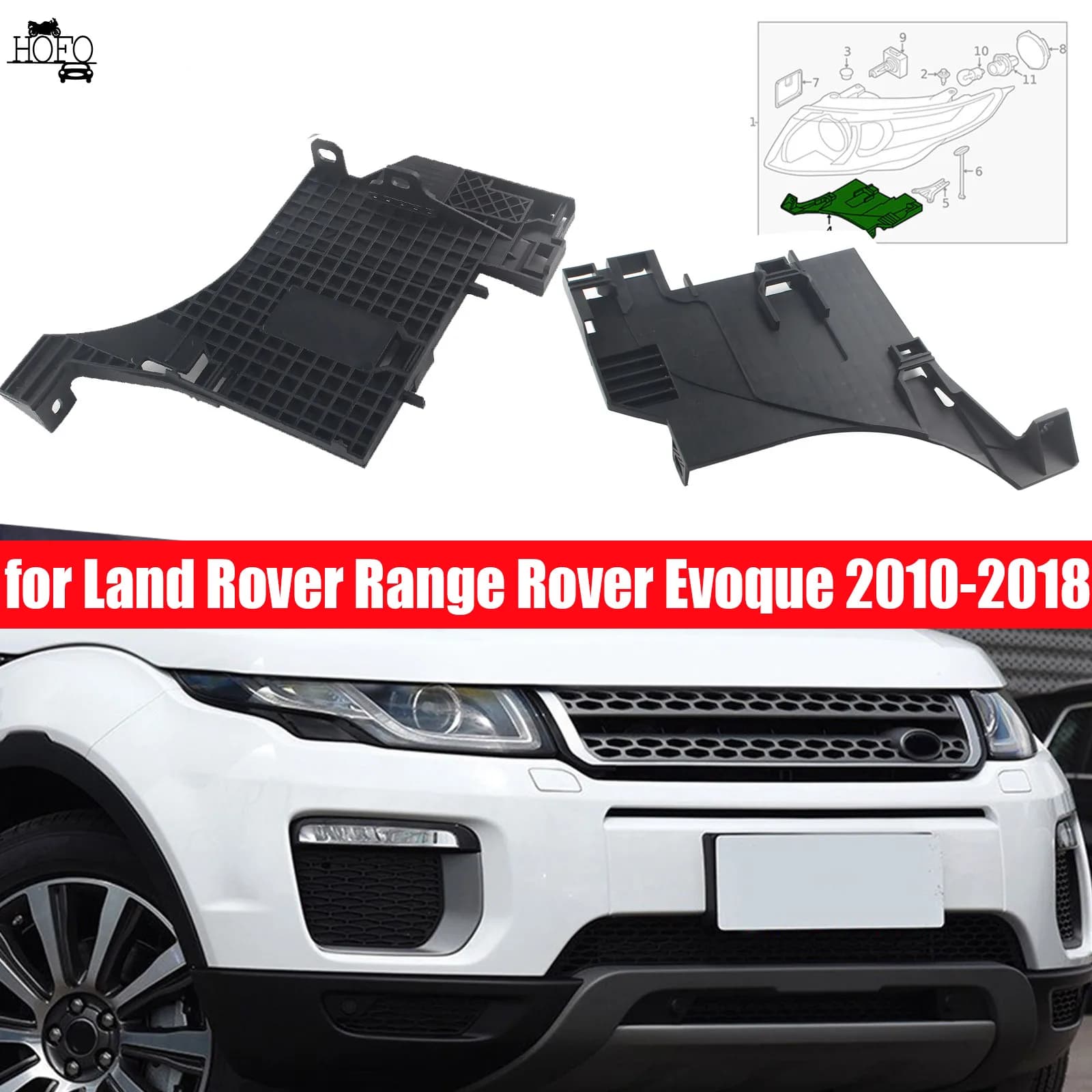 For Land Rover Range Rover Evoque 2010-2018 Headlight Bracket Beam Mount Support  Car Body Accessories LR025744 LR044484