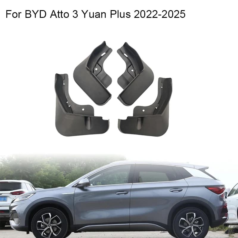 4pcs Mudguards For BYD Yuan Plus Atto 3 2022-2025 2023 2024 Mud Flaps Splash Guards Fender Dirt Protection Winter Sediment