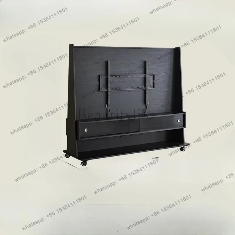 YJ Solid Wood Mobile TV Cabinet, Living Room And Household Antique Storage Locker Integrated TV Bracket Electrical Cabinet