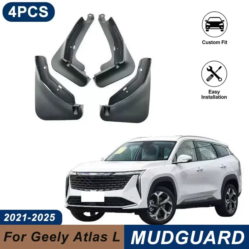 4PCS Car Mud Flaps For Geely Atlas 2021-2025 Waterproof Anti-Splash Fender Mudguards Auto Exterior Accessories