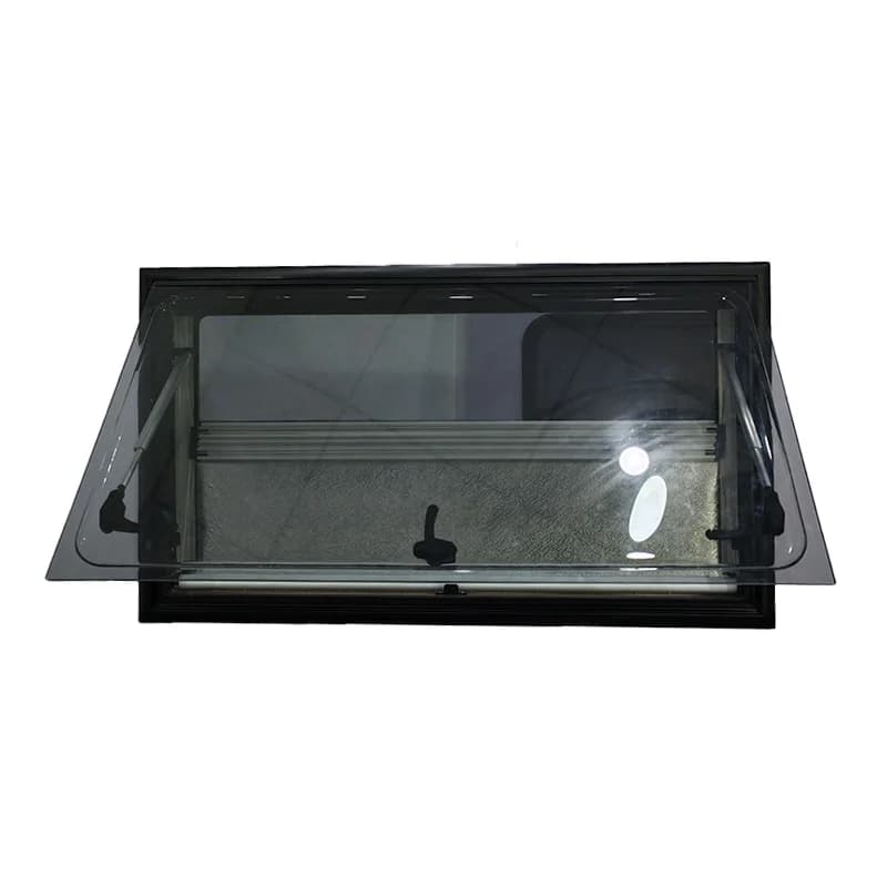 RV Accessories Factory 900x500mm Aluminum Frame Caravan Windows Right Angle Flat Window for Camper Van Motorhome Custom Sizes
