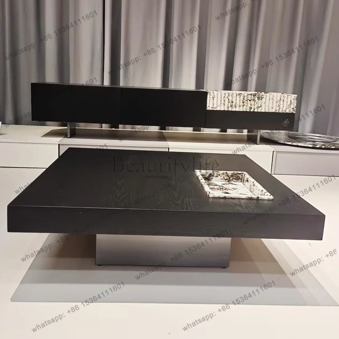 Italian minimalist creative coffee table modern simple solid wood TV cabinet combination