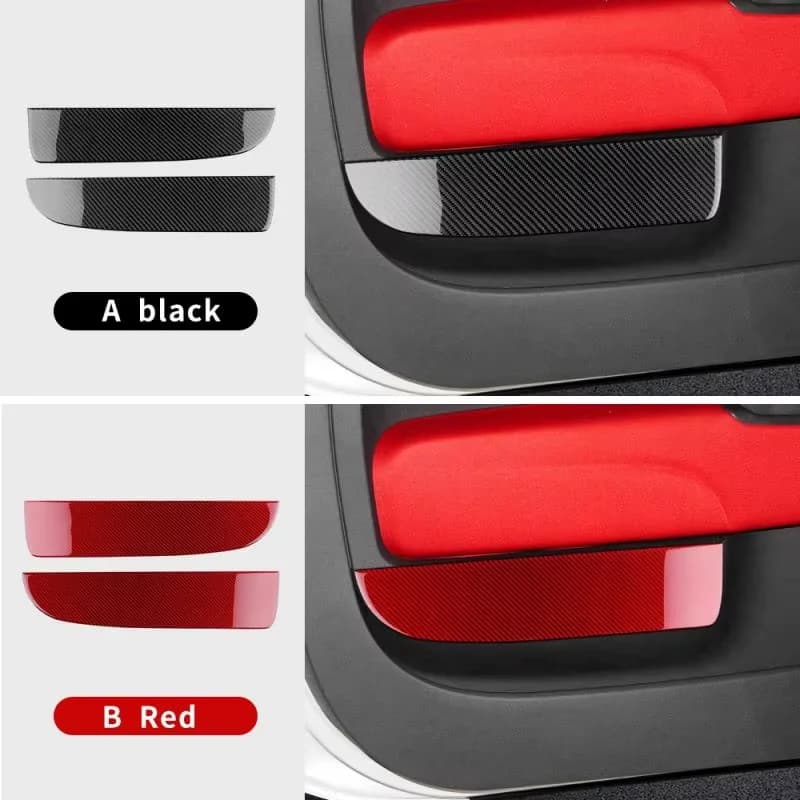 For Abarth 595 695(2012-2024)/Fiat 500 500C(2008-2024)/Fiat 500E(2013-2019) LHD RHD Car Door Decor Soft Carbon Fiber Sticker