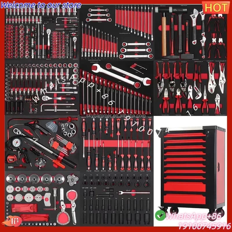 2026Hot Skyhammer Workbench Tool Chest/Cart/Trolley Garage Tool Cabinet Set Tool Box With Hand Tools Workshop Garage Storage