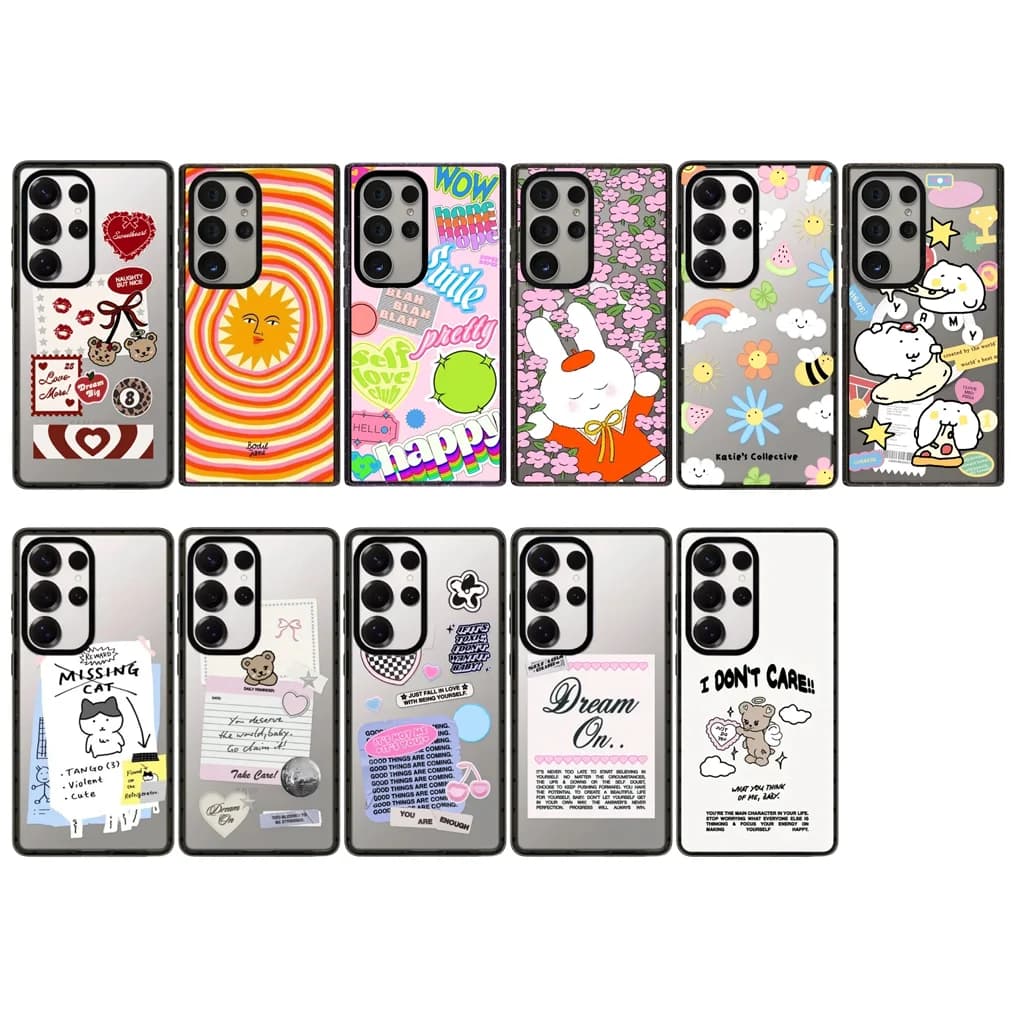 Cartoon Sun Acrylic Border Magnetic Phone Cover for Samsung Galaxy S23 S24 S25 Ultra S25+ Plus Case