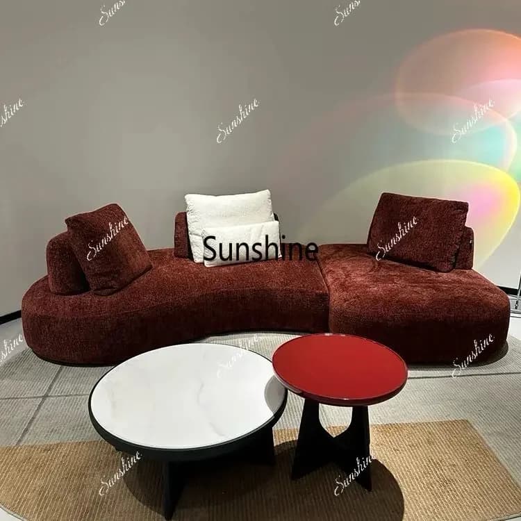 YYItalian minimalist special-shaped apartment living room, simple and high-end fabric design, sofa