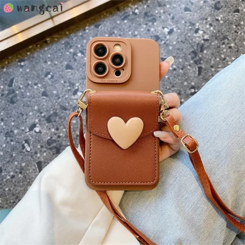 For Honor 200 100 80 70 60 50 Pro Plus SE GT 20 10 10X Lite 8A Magic 6 5 4 Lite Pro Phone Case Love Heart Card Holder Soft Cover