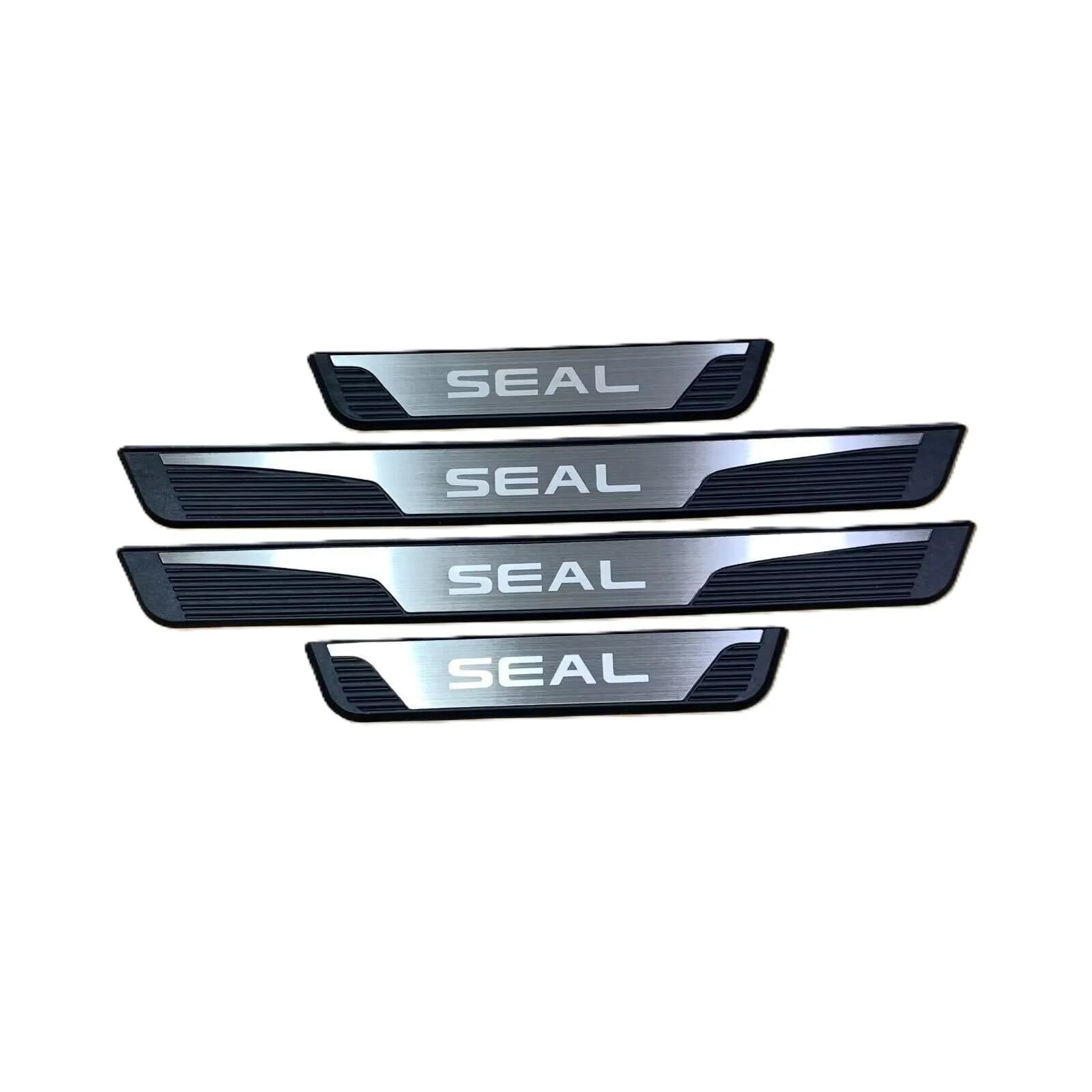 Car Door Sill Protector For BYD Seal 2023-2027 Carbon Fiber Black Stainless Steel Pedal ABS Sticker Interior Auto Part Accessory