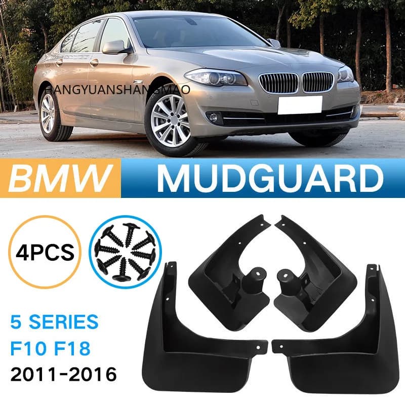 FOR BMW 5 Series F10 F18 2011-2016 Mud Flaps Splash Guards Car Accessories Black ABS Set of 4 Pieces for Fender Mudguard