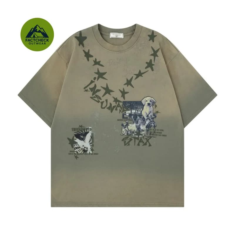FACTCHECK High Quality EU US Size Wasteland tie-dye distressed short-sleeve shirtTShirt