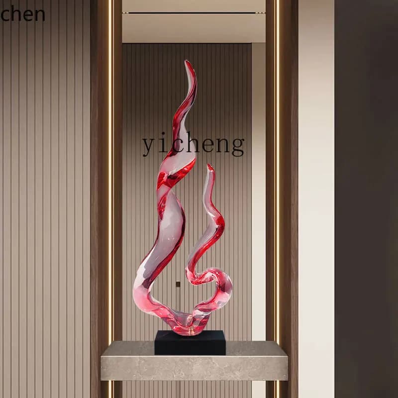 ZML Entrance Decorative Ornament Abstract Art Transparent Resin Sculpture Accessories Crafts Large Ornament