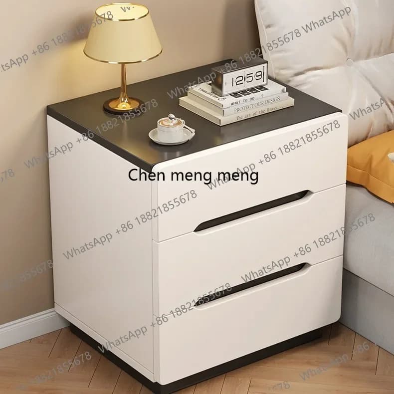 cc182Simple Multi-layer Bedside Table with Drawers, Light Luxury Multifunctional Storage Cabinet
