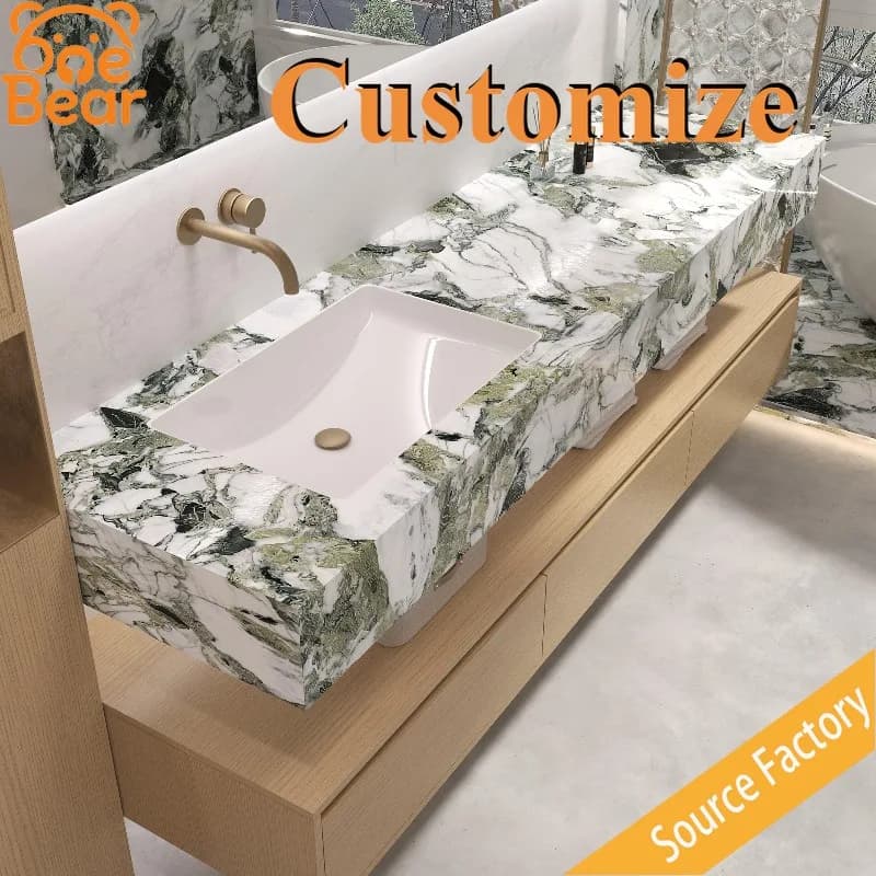 Solid Stone Wash Basin Premium Marble Above Counter Waterproof Anti Stain Wear Resistant Sturdy Home Bathroom