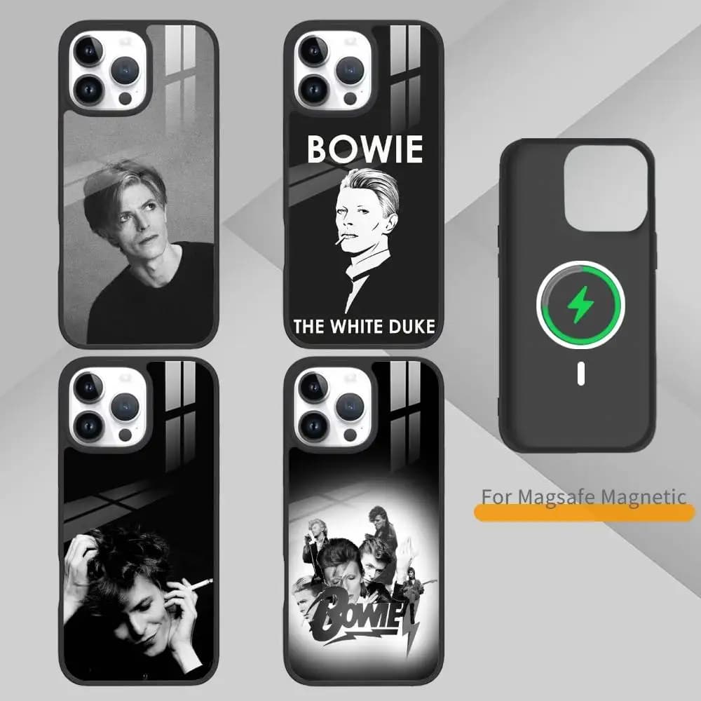 Singer D-David B-Bowie Phone Case For iPhone17,16,15,14,13 Plus,Pro Max Magnetic For Magsafe Wireless Charging