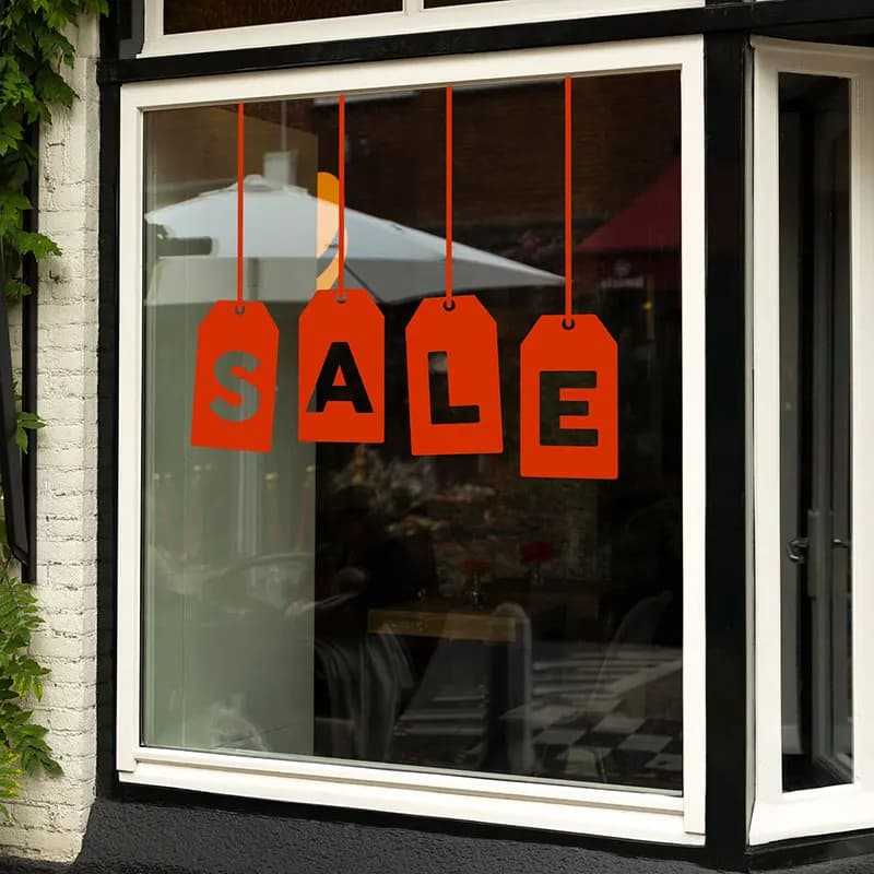 Tags Sale Window Vinyl Wall Sticker Sign Promotional Shop SALE Words Glass Decals Removable Murals Bussiness Decor Store Q164