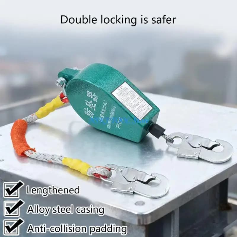 L8RC 800lbs Industrial Fall Prevention Tool Double Security Lock Safety Lanyard