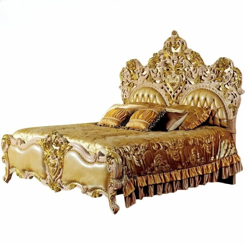European-style villa double bed solid wood bed, wedding bed French court furniture c