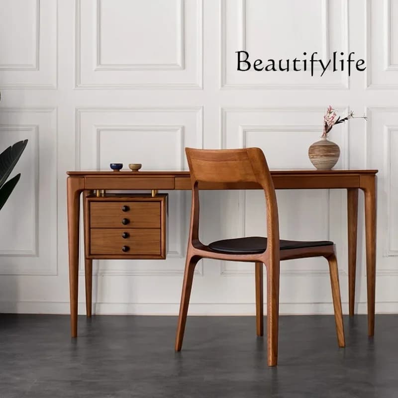 X Nordic Simple Study Writing Desk Solid Wood With Drawers Small Apartment Computer Desk Chinese Designer Furniture Double Table