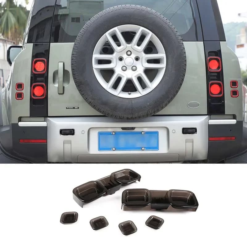 For Land Rover Defender 110 20-24 Black Car Tail Light Cover Brake Light Wide Indicator Protective Cover Decorative Accessories