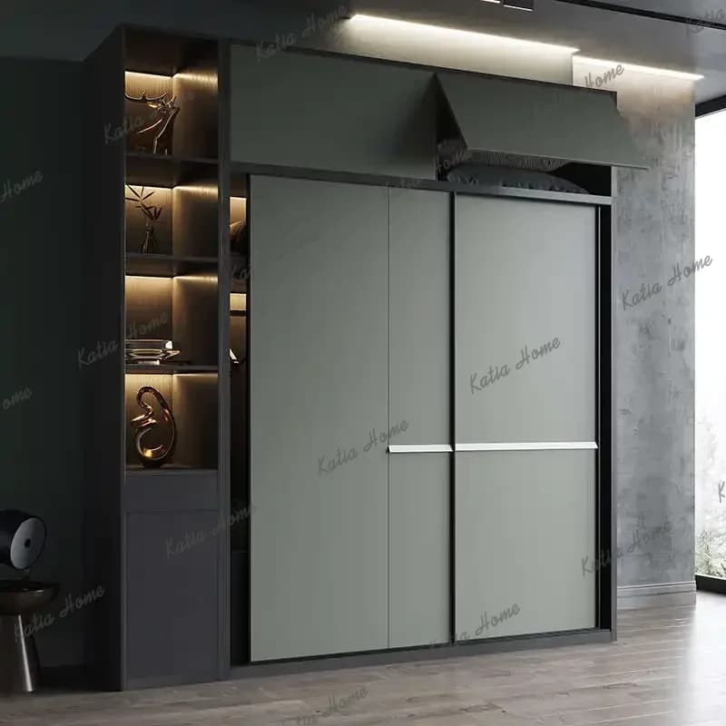 FG Sliding Wooden Wardrobes Tall Luxury Aesthetic Storage Bedroom Wardrobes Cabinets Dressing Armario Armable De Ropa Furniture