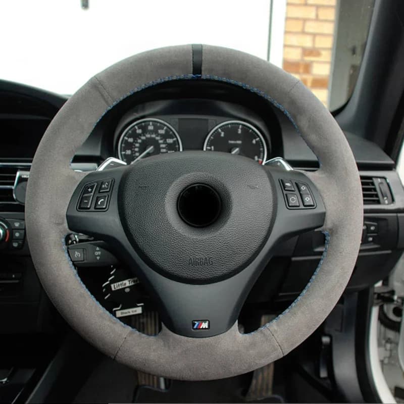 Non-Slip Suede Leather Car Steering Wheel Cover For BMW M Sport M3 E90 E91 E92 E93 E87 E81 E82 E88 X1 E84 Car Accessories