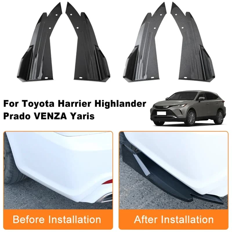 Car Rear Bumper Spoiler Lip Diffuser Side Skirt Splitter Wrap Angle Anti-Crash For Toyota Harrier Highlander Prado VENZA Yaris