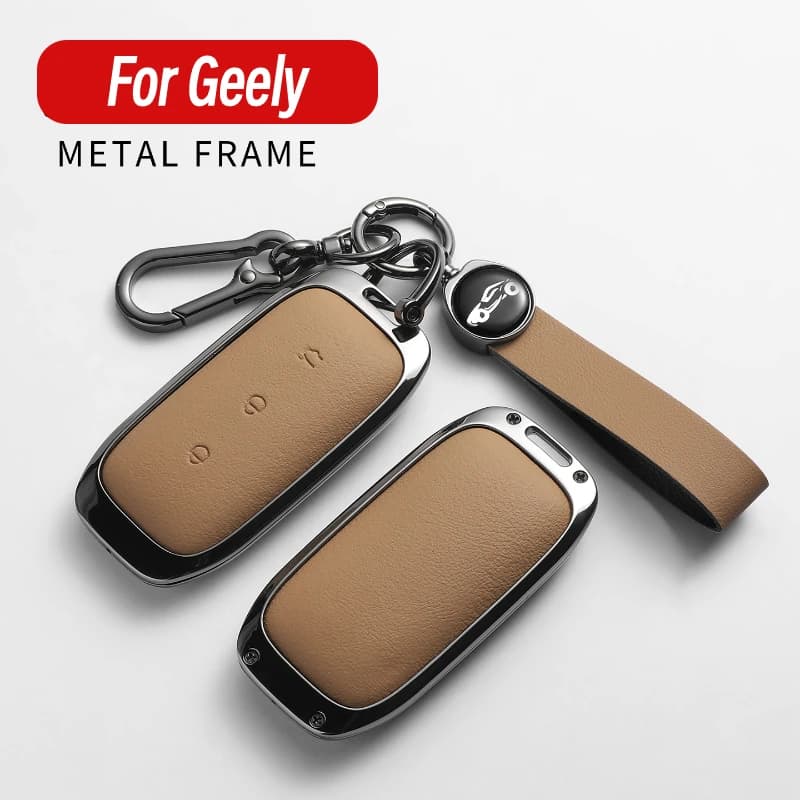 Compatible For Geely Galaxy E5 EX5 Starray EM-i L6 L7 Remote Fob Protector Cover Aluminum Alloy Keychain Auto Accessories