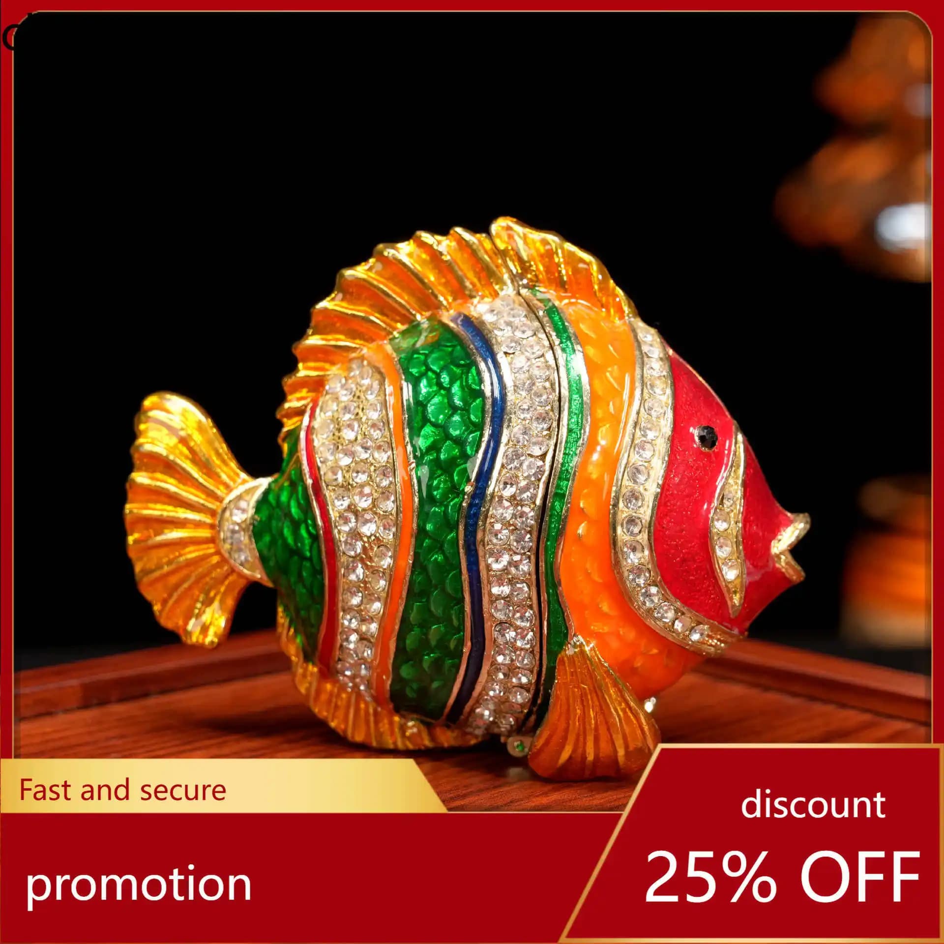 H1 Cross-Border Foreign Trade Enamel Jewelry Box Clownfish Cartoon Creative Desktop Ornament Handicraft Gift