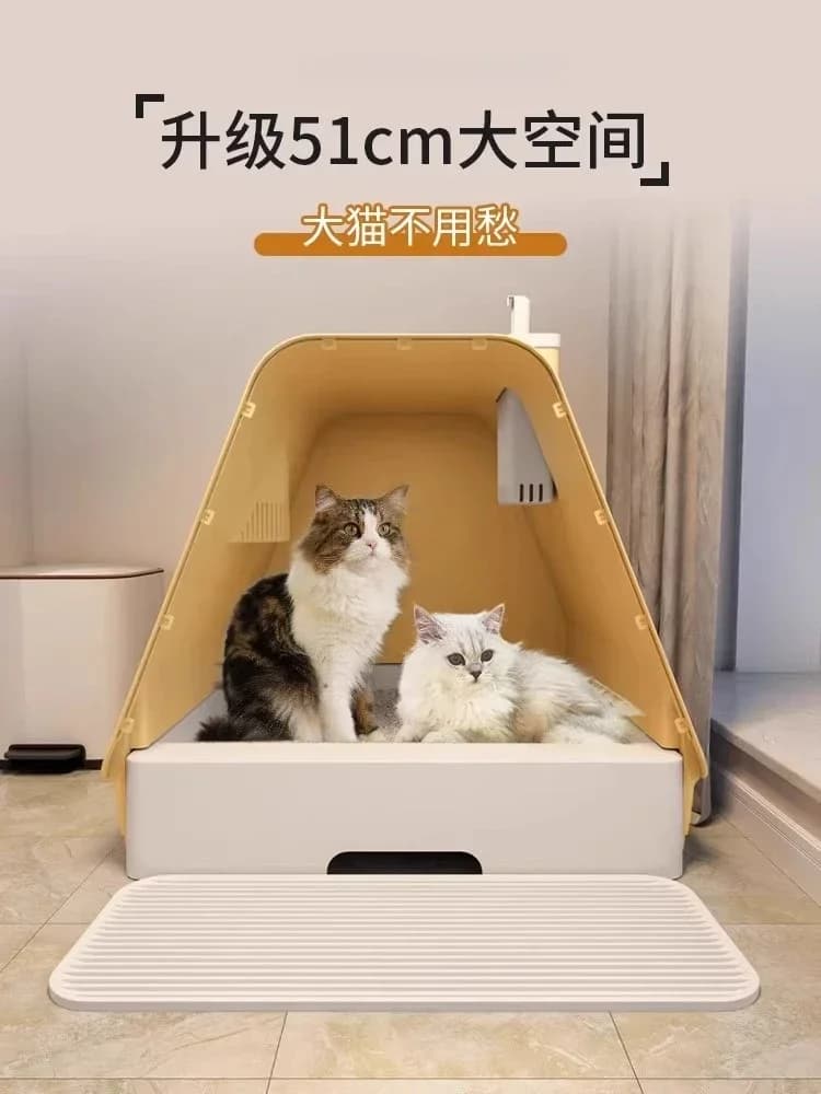 Fully enclosed litter box deodorant oversized  toilet splash-proof drawer cat shit basin