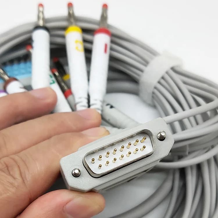 Compatibele CRT-6D/6U 15pin 10 Lead Din 3.0 EKG-adapterkabel