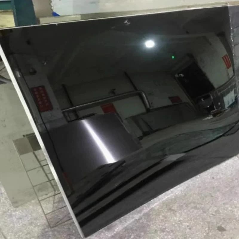 PVD Black Titanium Mirror 304 Stainless Steel Sheet, 0.5-1mm Thick 200x300mm Size, Decorative Wall Panel for Elevator Interior