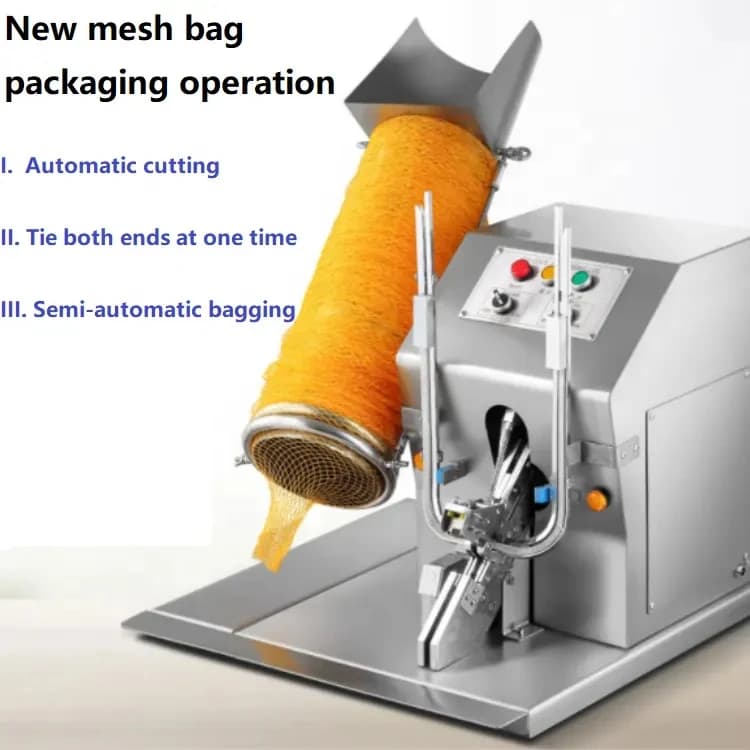 1800bags/h Double Nails Clipping Plastic Mesh Bag Machine for Fruits