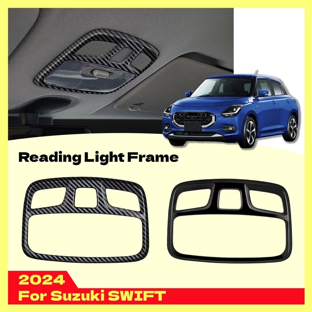 For Suzuki SWIFT 2024 Reading Light Frame Glossy Black Car Decoration Upgrade Styling ABS Plastic Stickers Trim Paste Style