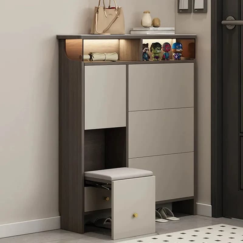 Wooden Modern Shoe Cabinet Entrance Hall Vertical Slippers Designer Living Room Shoe Shelf Organizer Zapatero Hotel Furniture