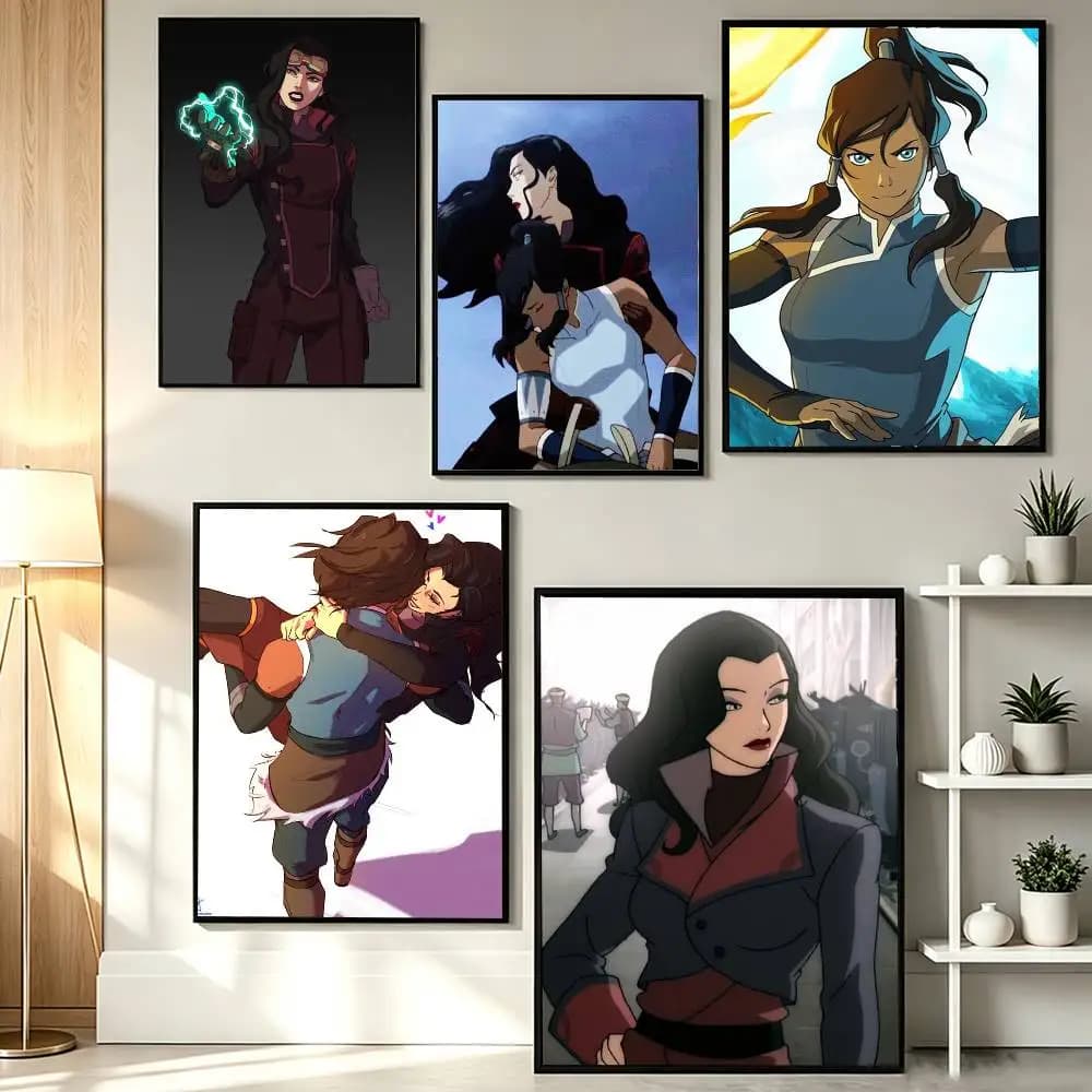 Korra Asami K-Korrasami A-Avatar 2 Poster HD Self Adhesive Waterproof Wall Art Ideal for Home Office Dorm Gift